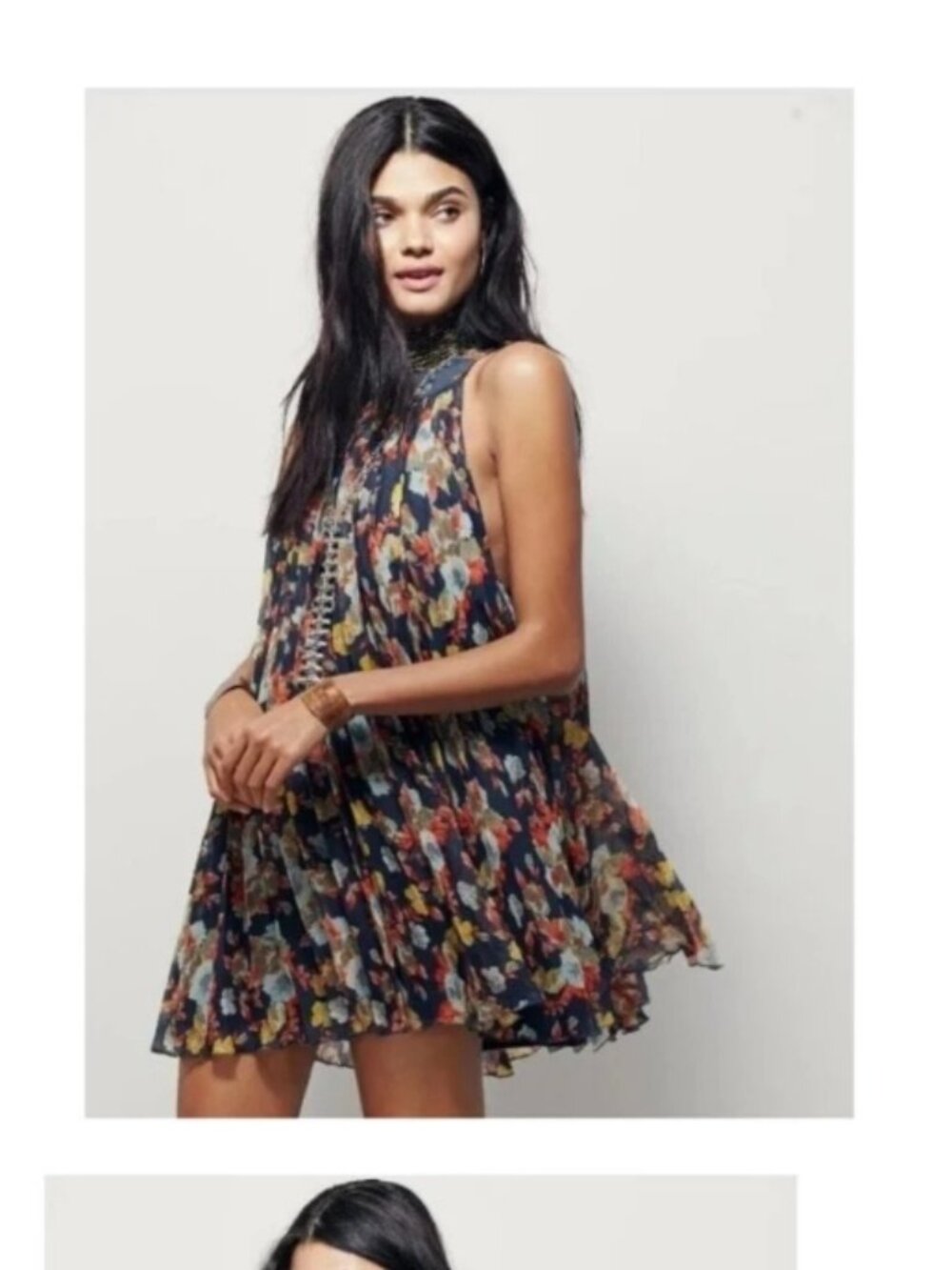 Free People - Floral Pleated Mini Dress - XS